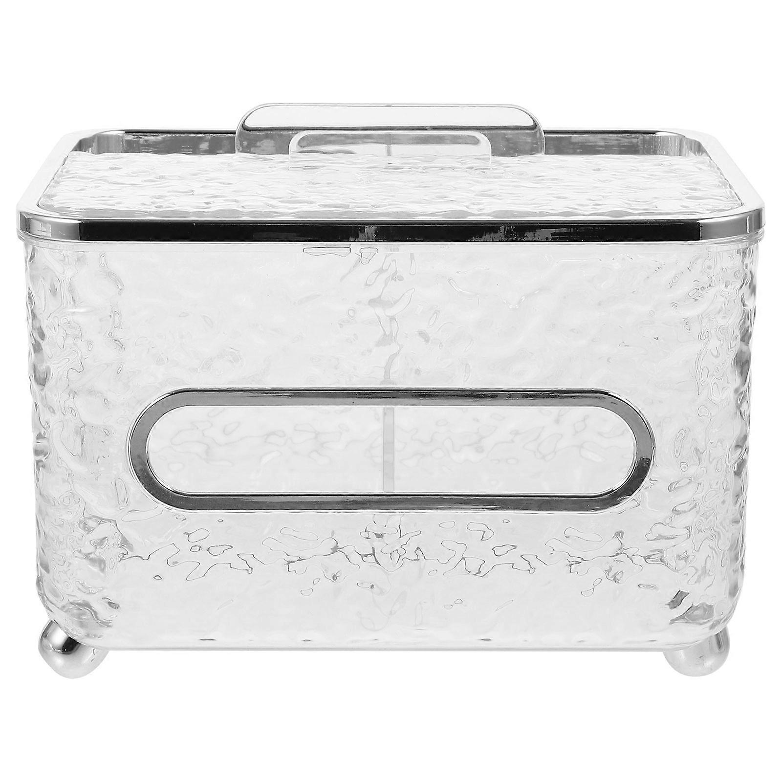 Stylish Tissue Boxes Tissue Organizer Remote Control Compartment Box Modern Hotel Washroom 6.9 4.7 4.3in 1Pcs