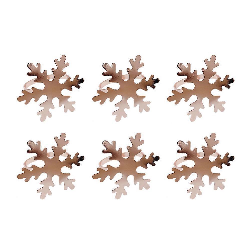 Modern Napkin Rings Metal Rustic Style Dinner Table Decor 5.5x5.5cm Rose Gold 6Pcs