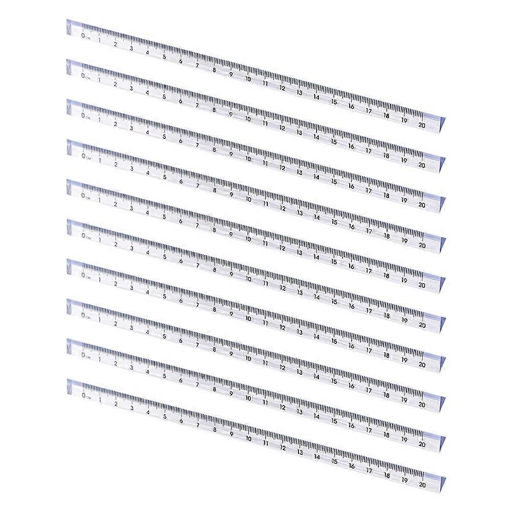 Student Drawing Ruler Set Clear Triangle Ruler Plastic Scale Ruler For School And Office Use 20x15cm 10Set