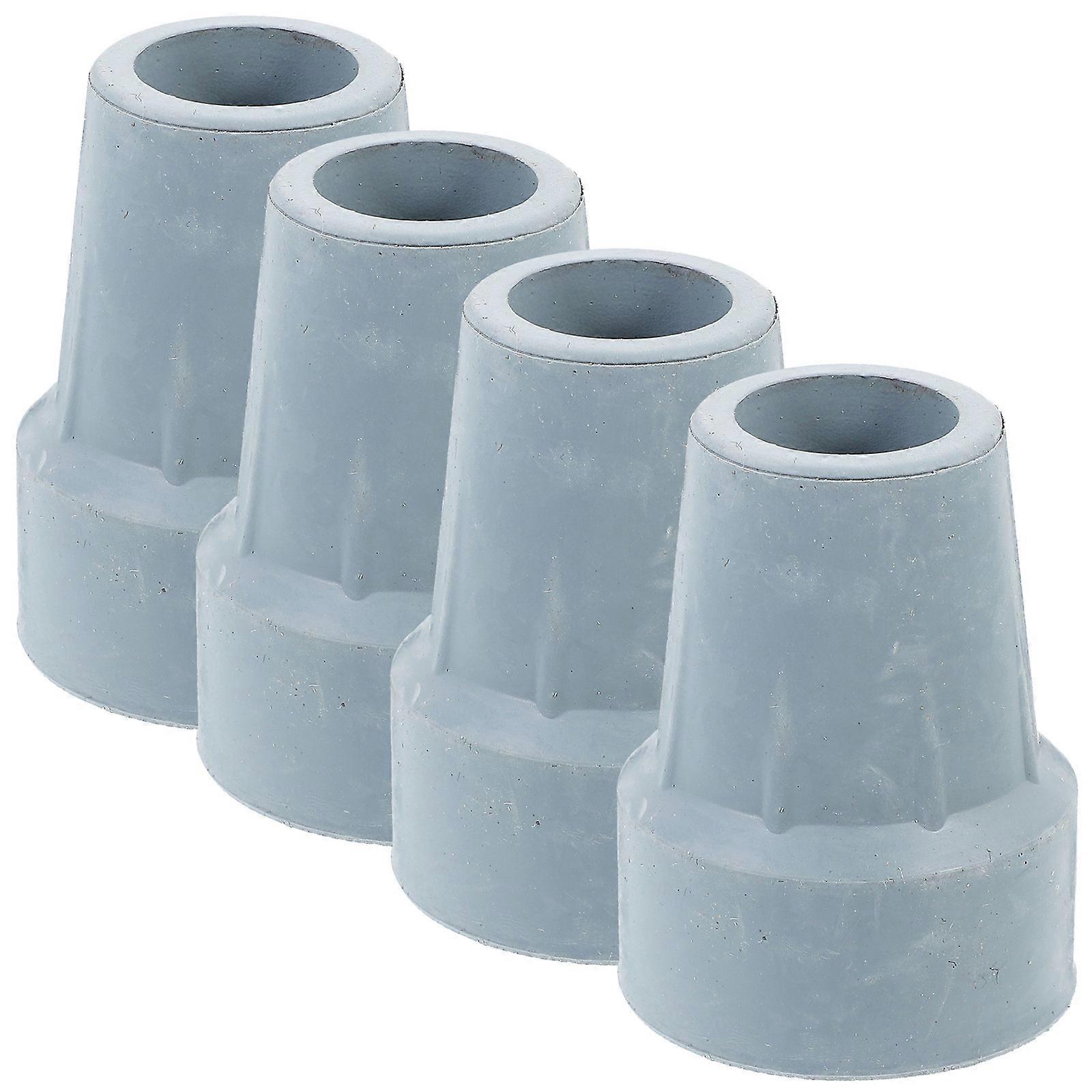4pcs Skid Resistant Rubber Feet for Crutches & Trekking Poles – Shock Absorbing Tips for Hiking, Climbing, and Outdoor Stability