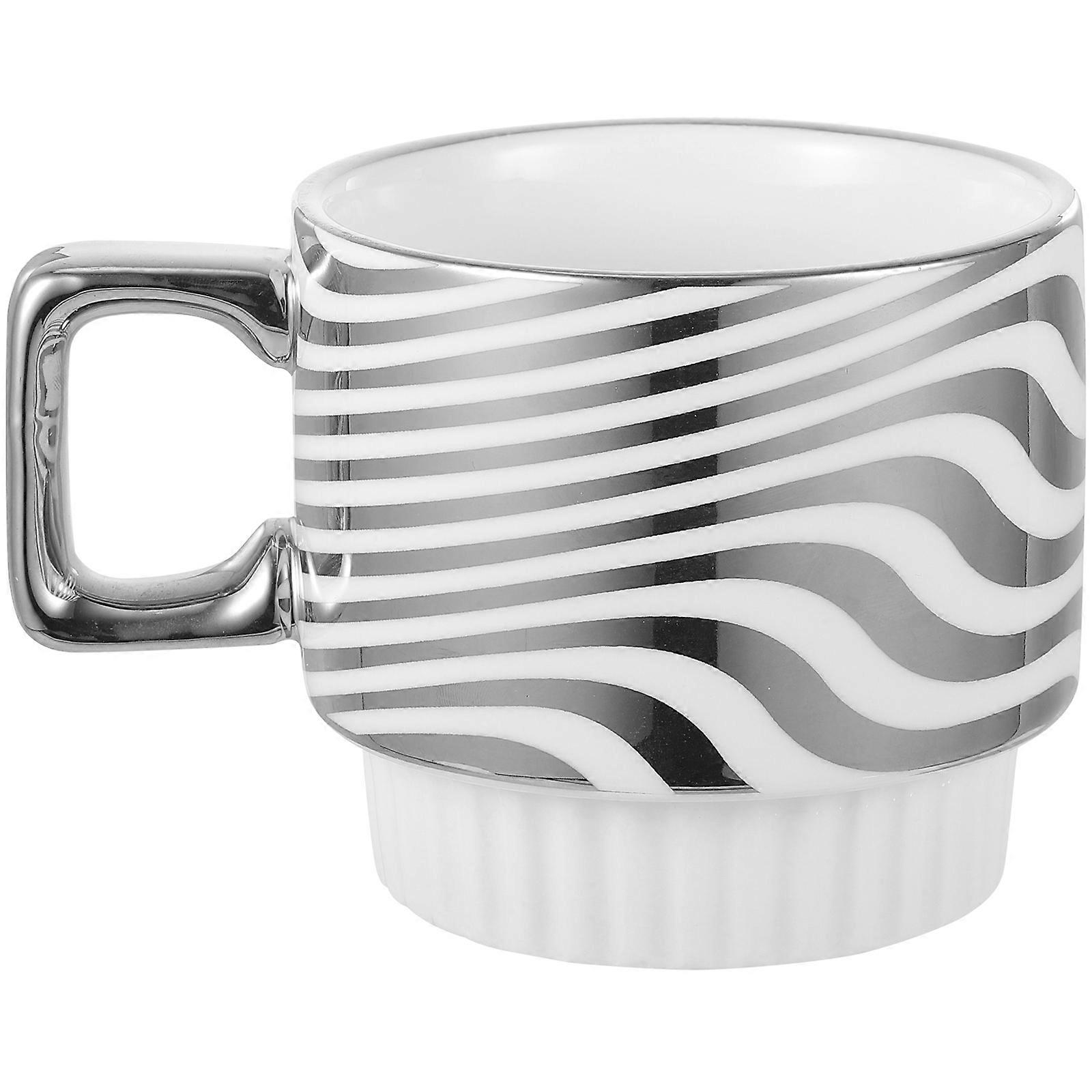 Ceramic Mug With Handle Office Mugs Coffee Shop Multi 350ml Tea Cup Elegant Design 1Pack