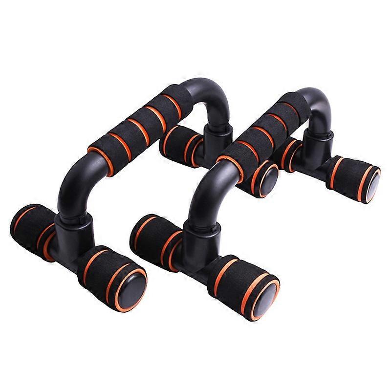 AMYUP 1 Pair H-shape Push-Up Support Stand Pectoralis Arm Muscle Push-Up Handles Trainer - Orange/Bl