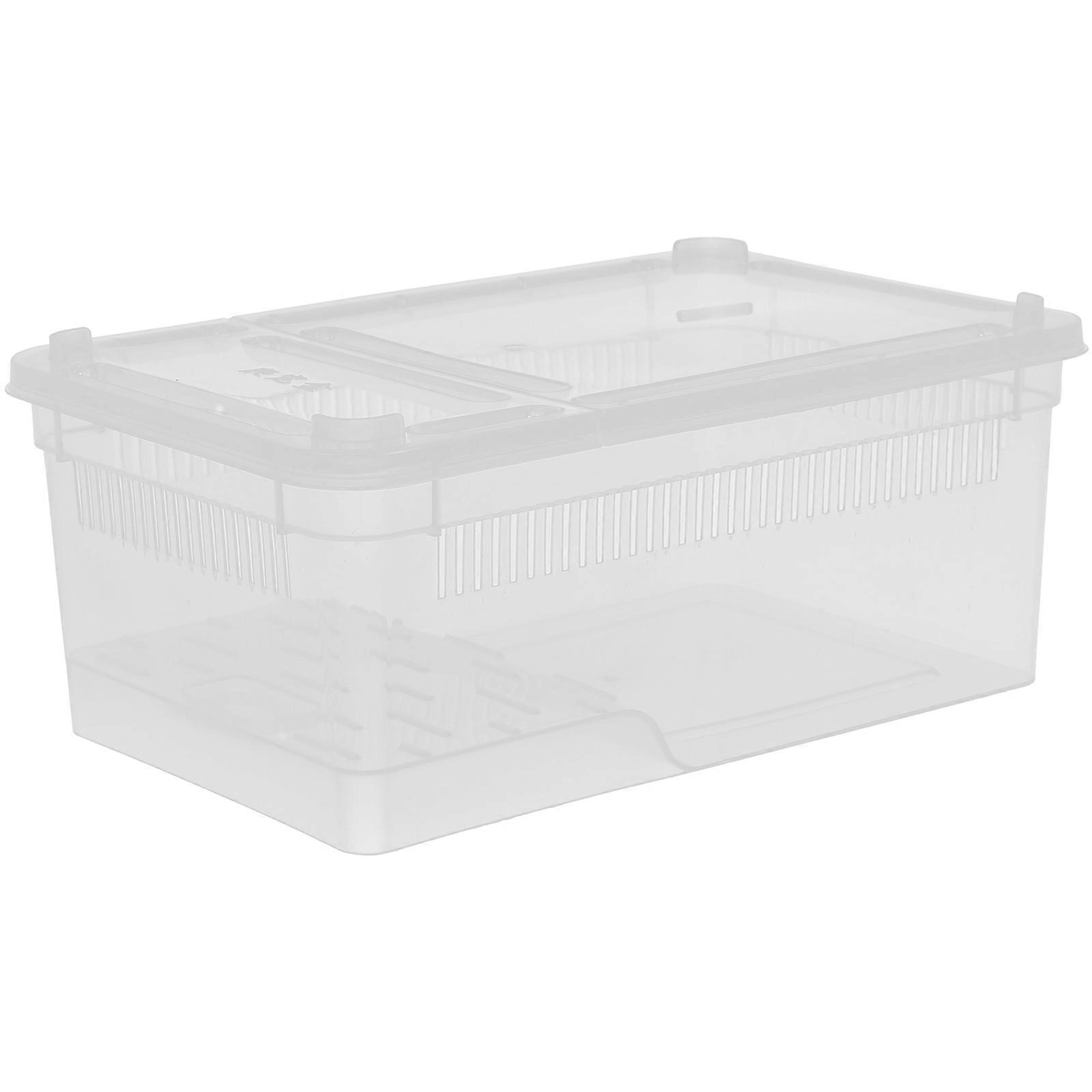 Transparent Plastic Reptile Habitat Container with Breathable Climbing Pet Display Box for Feeding and Hatching Insects, Spiders, and Reptiles
