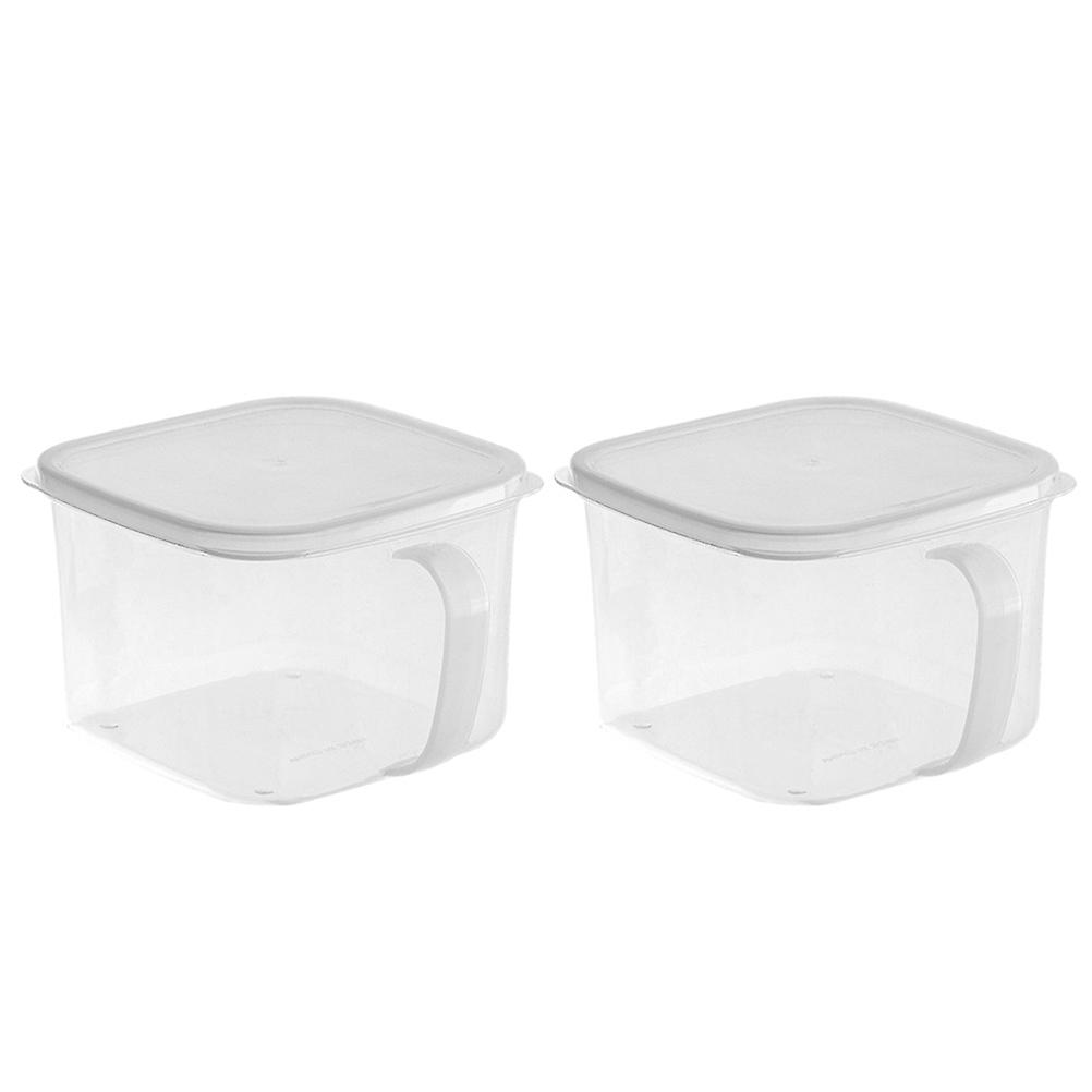 Cereal Container Plastic Kitchen Food Storage Containers Transparent Sealable Lid Freshness Preservation Handle Design 2Pcs
