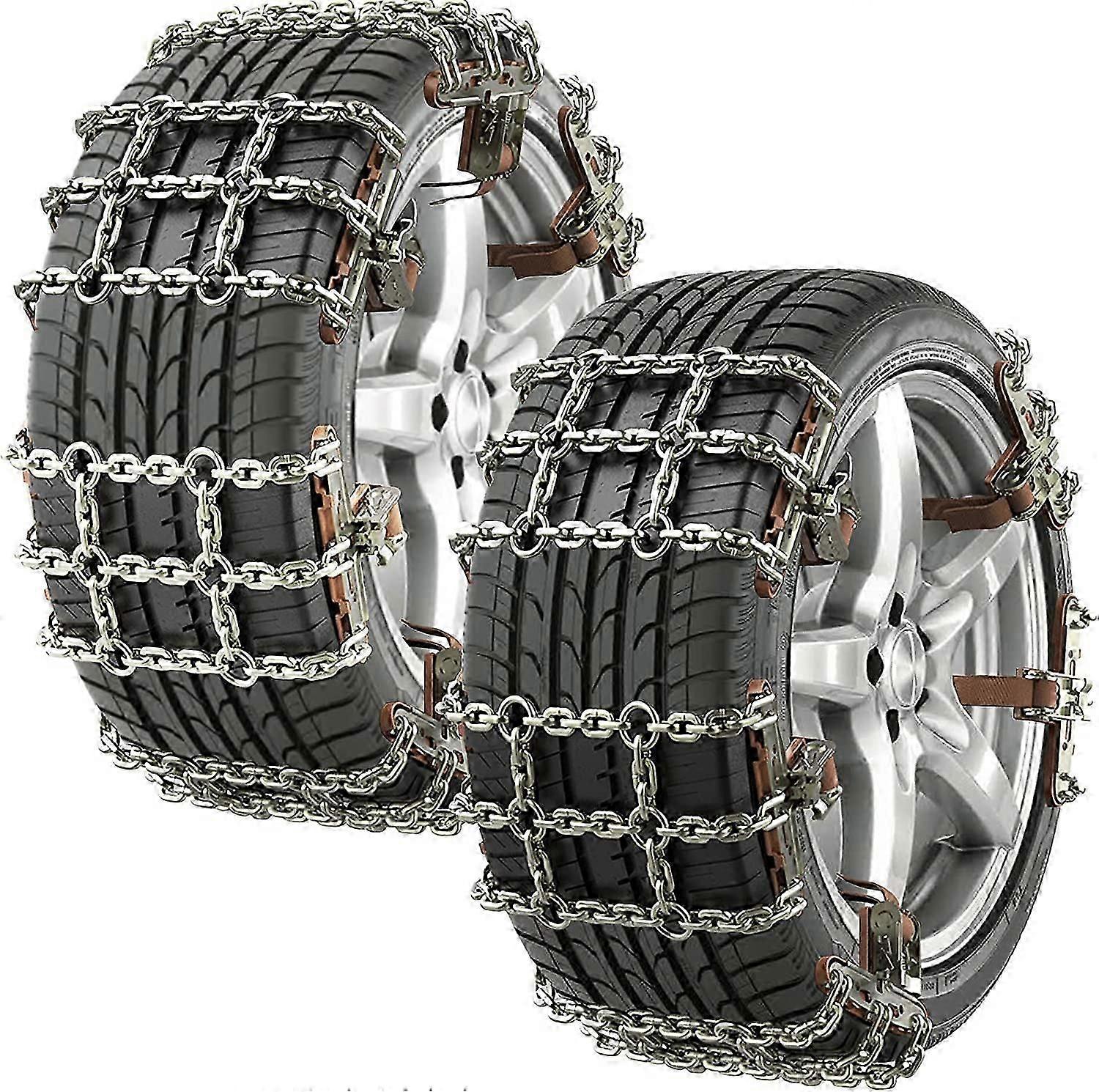 Automatic Snow Chain, Easy Grip Snow Chain, Fast Universal Quad Utility Snow Car Chain (10pc, 165-205 mm)