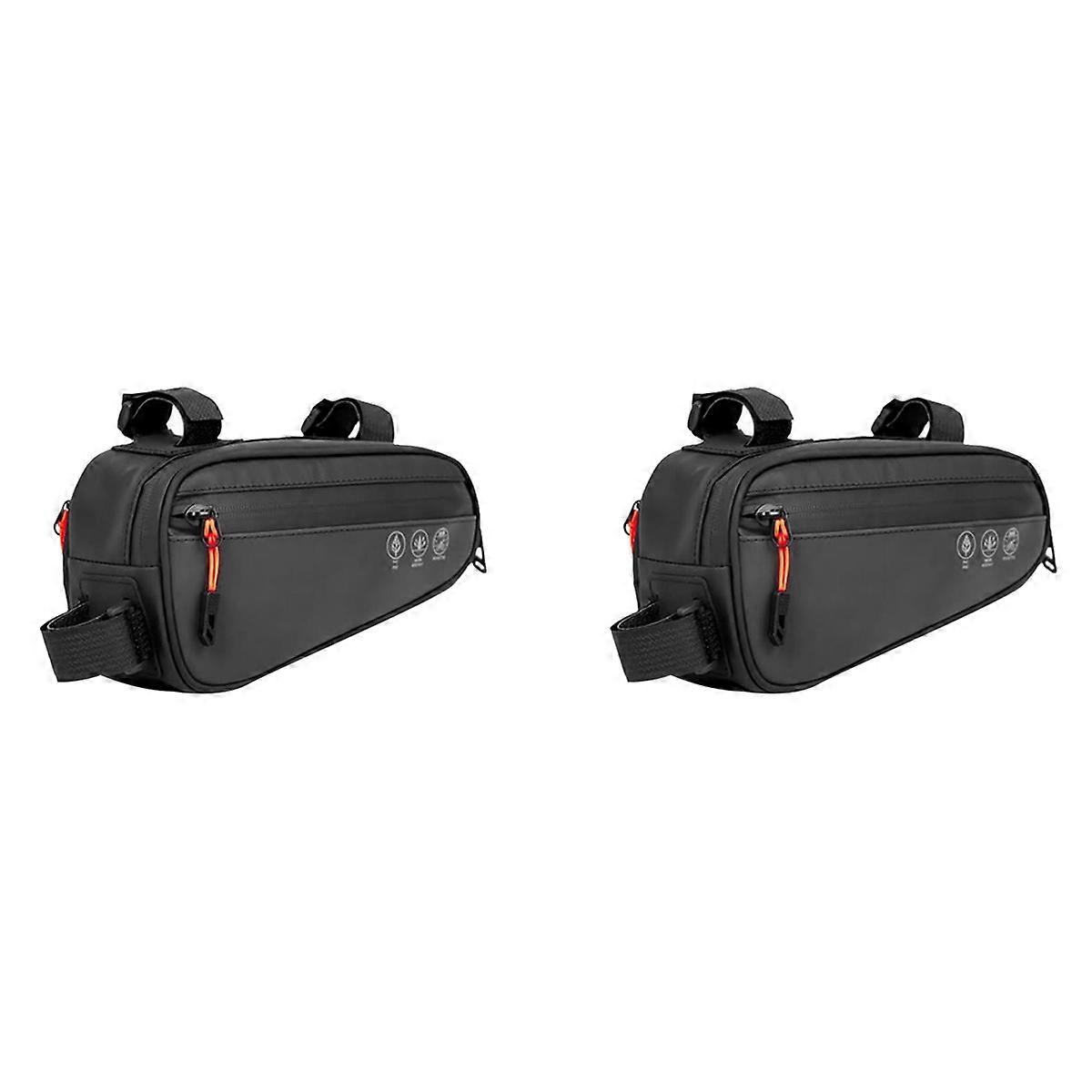 Bike Frame Bag, Waterproof Bicycle Bag with Two Side Pockets