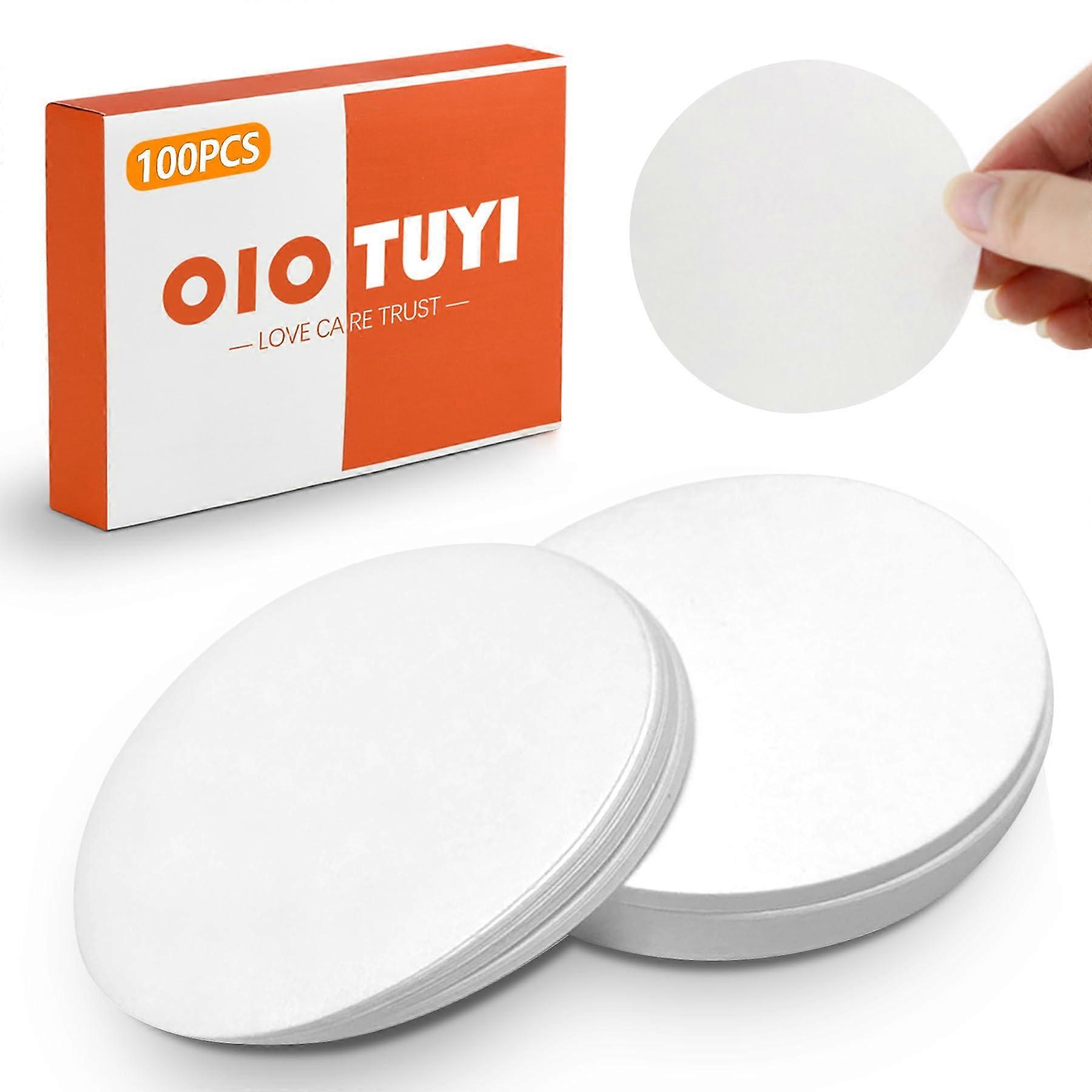 Pack of 100 Round Filter Paper, 11 cm, Medium Flow Speed for Laboratory and Coffee Filter, White