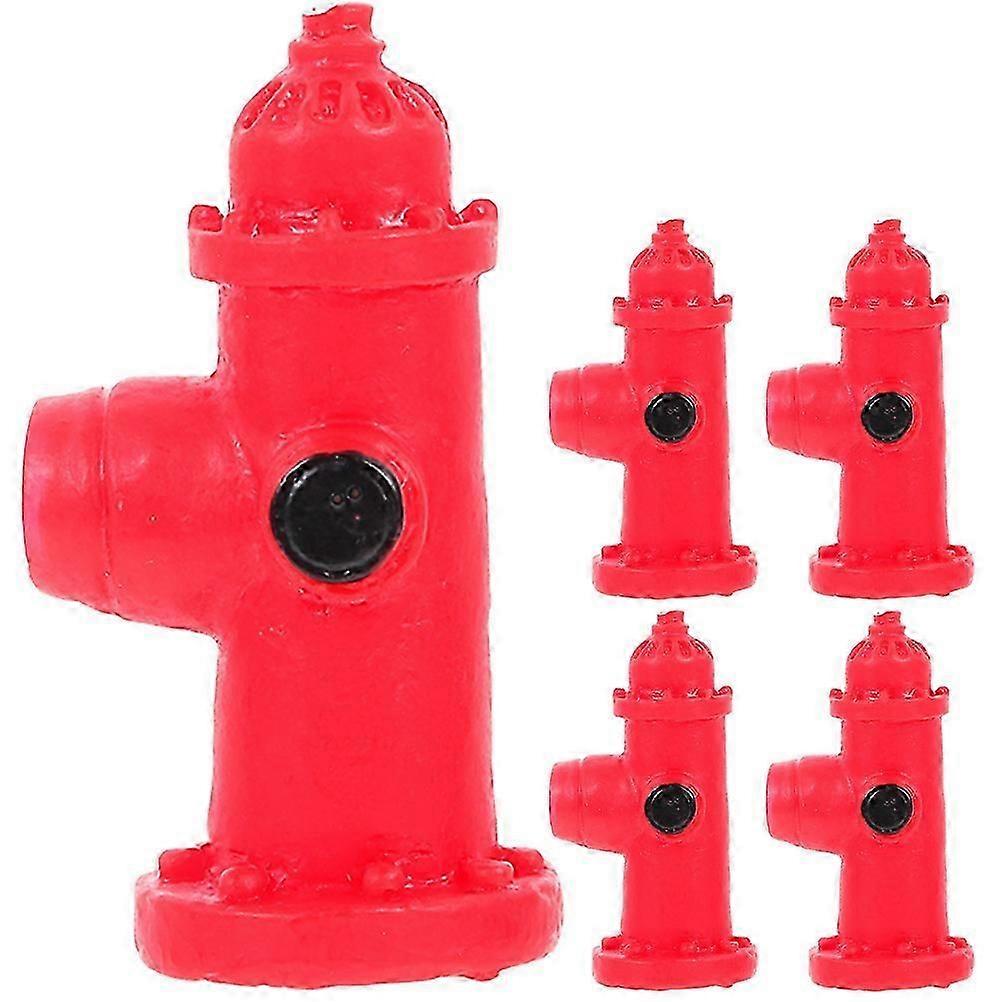 5Pcs Small Fire Hydrant Signs Micro Landscaping Fire Hydrant Models Simulated Fire Hydrant Decors