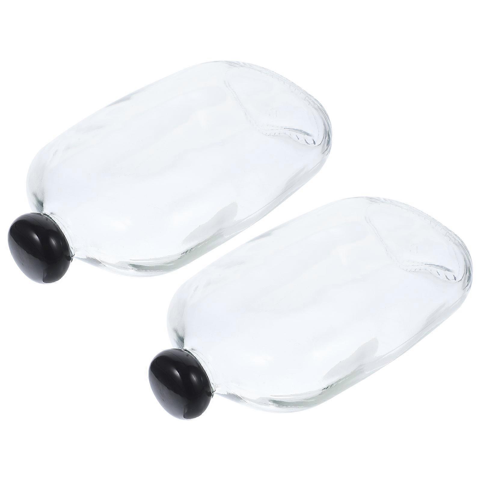 Small Glass Storage Bottle Round Corners Lidded For Diy Projects Art Decoration Gifting 2Pcs