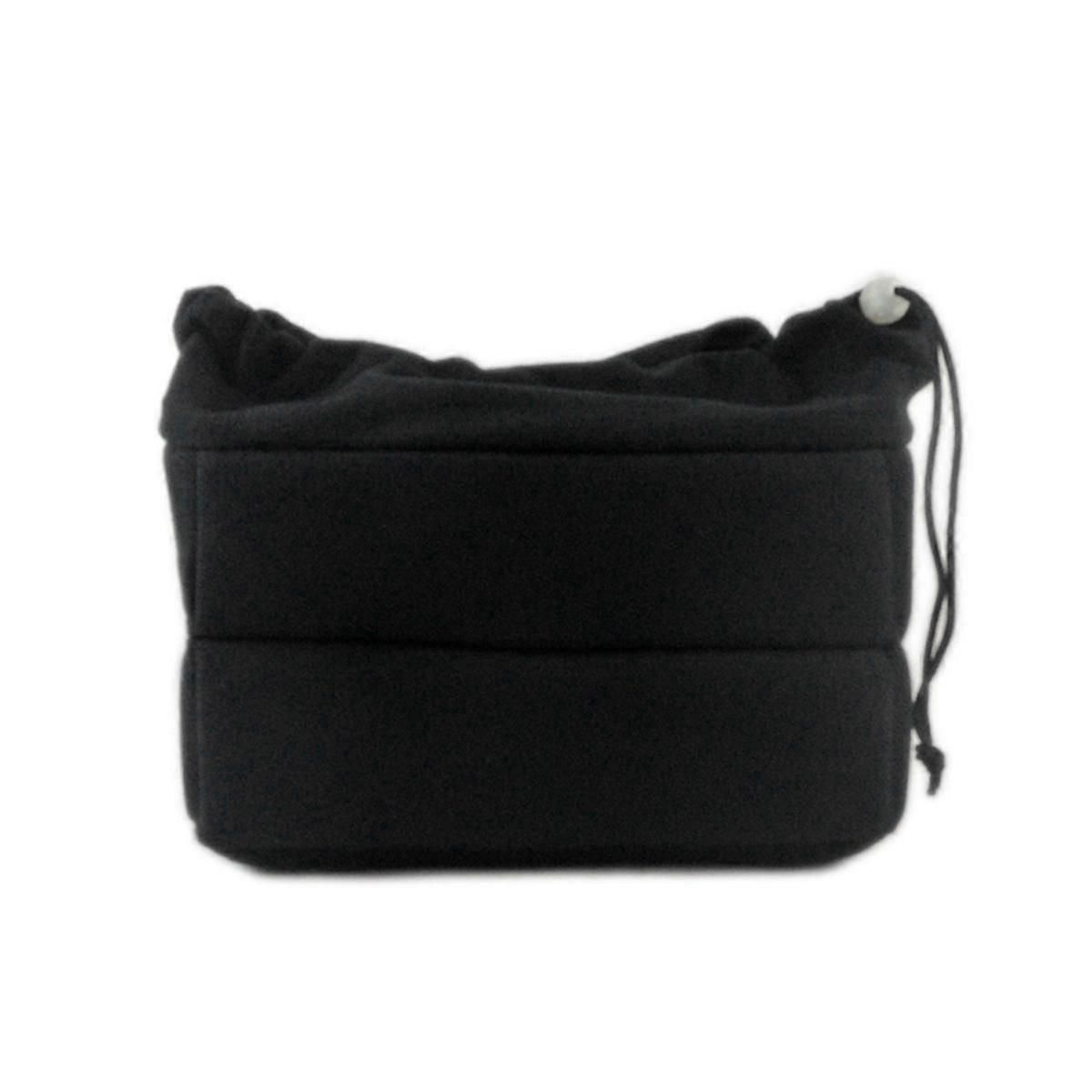 Camera Bag Camera Insert Bag with Drawstring Adjustable Divider Camera Lens Soft Bag for ,, Black