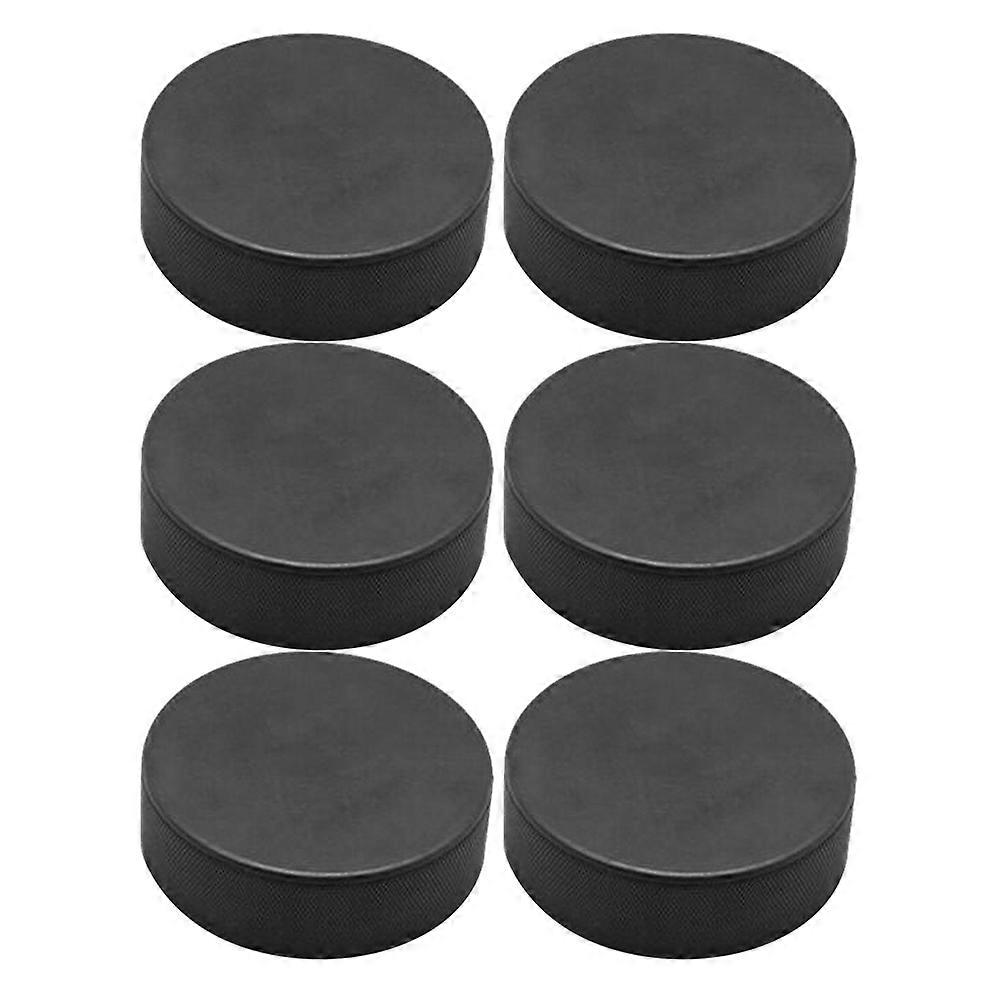 Soft Floor Hockey Pucks Multi Use Pu Foam Ice Hockey Sports Training Round Standard Design For Beginners 6Pcs