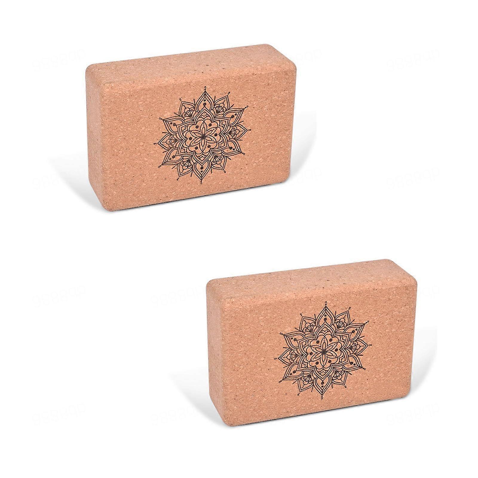 Yoga Block Cork Set, NonSlip for Strength, Flexibility, Balance, Stability, Pilates
