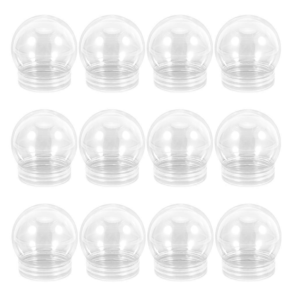 Transparent 12PCS Snow Globe Jars with Screw Caps for DIY Christmas Crafts and Holiday Decorations – Clear Plastic Fillable Globes for Home and