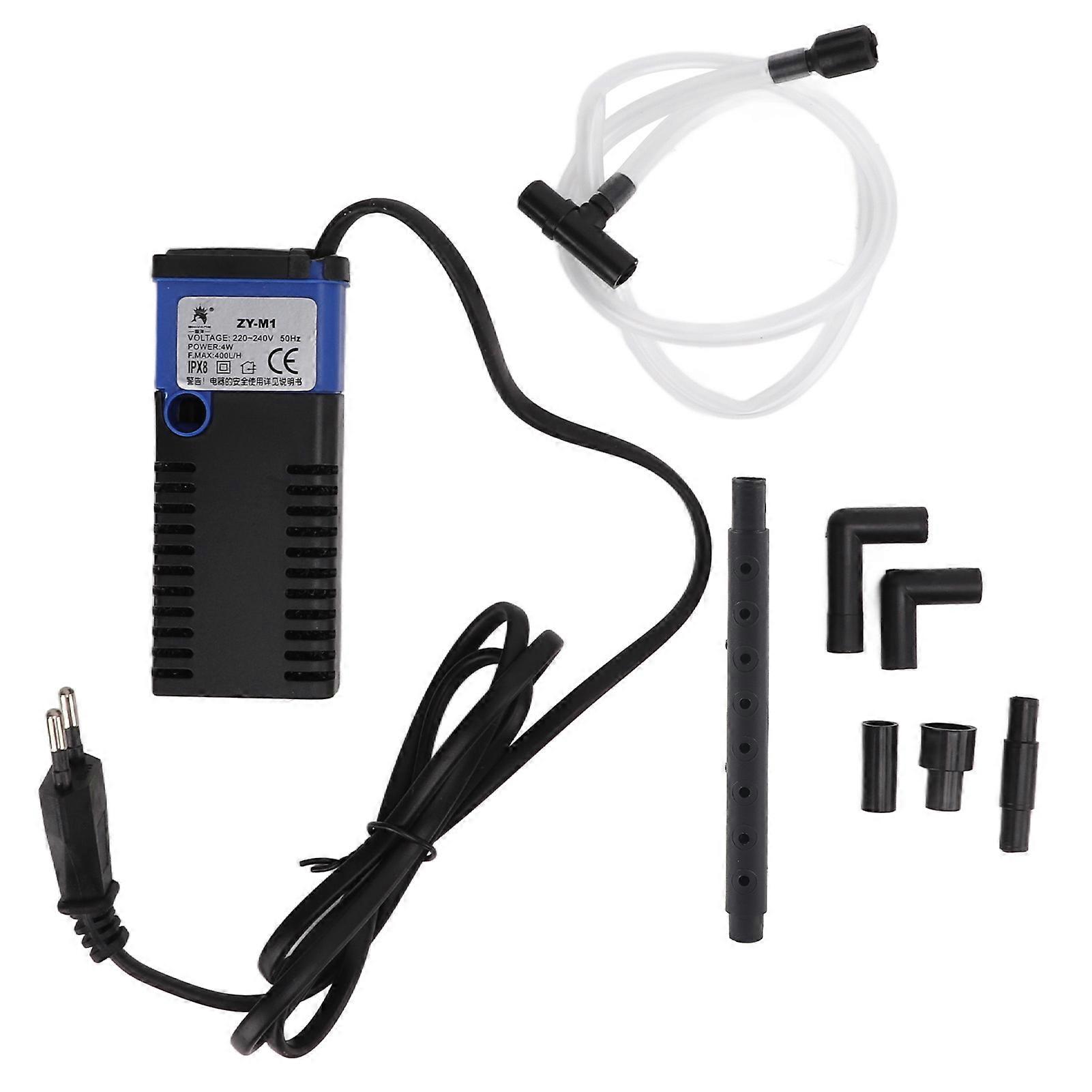 Submersible Aquarium Filter Mini 3 in 1 Fish Tank Internal Filter with Water Pump for Small Fish Tank EU Plug 220V