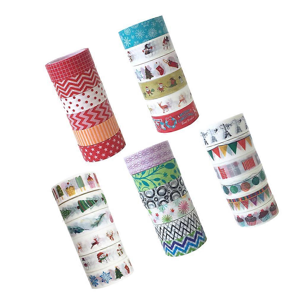 Scrapbook Washi Tape Japanese Paper Tapes DIY Projects present Wrapping Assorted x 1.5 x 0.01cm Decorative 30 Rolls