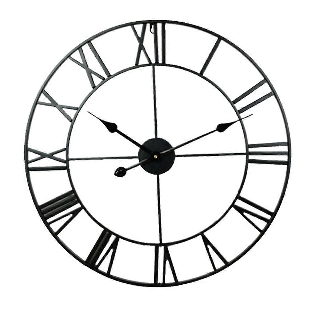 Simple Wall Clock Decor Iron Silent Black 40*5cm Accurate Time Keeping 1Pack