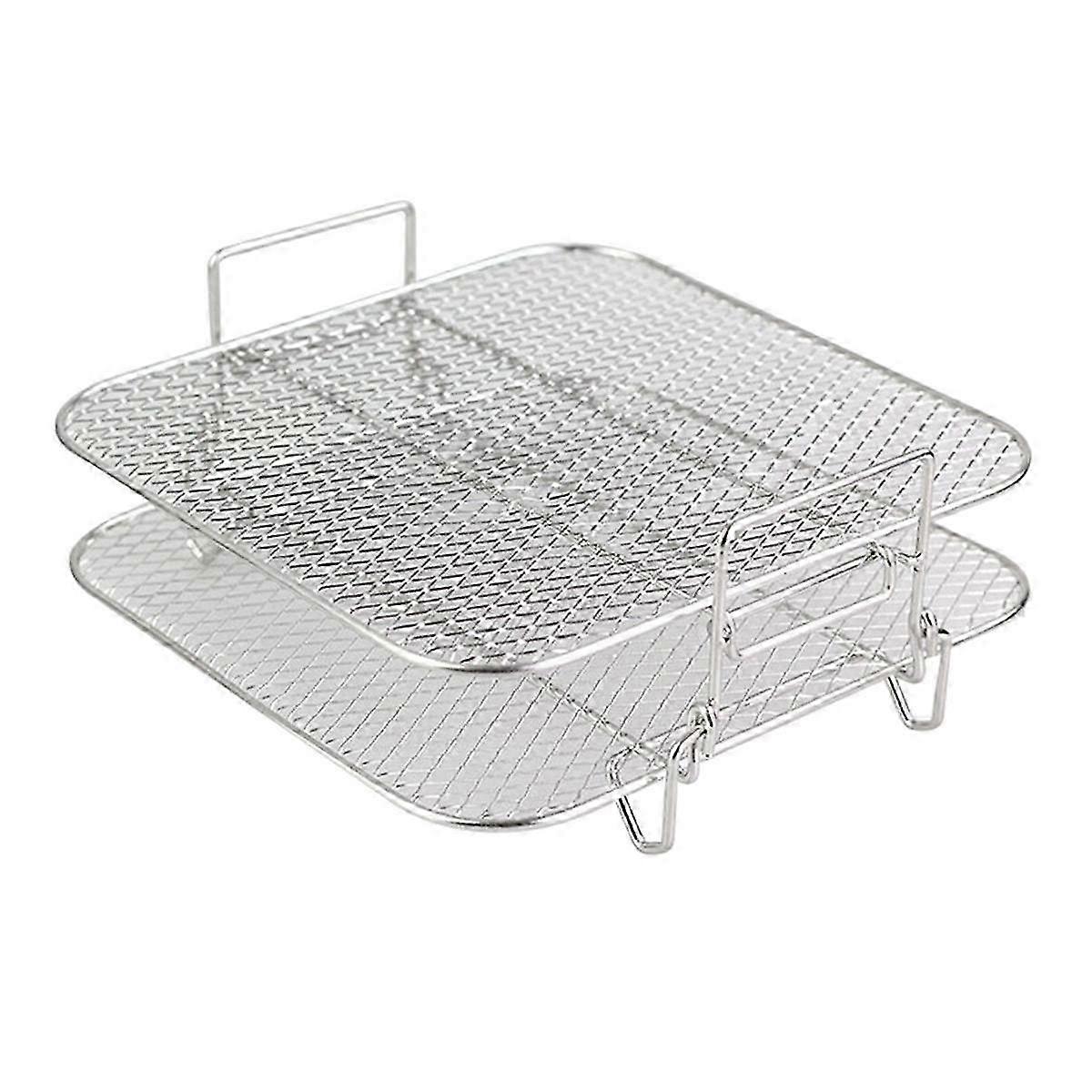 Versatile Square Roasting Grill Holder Double Layer Rack for Air Fryers