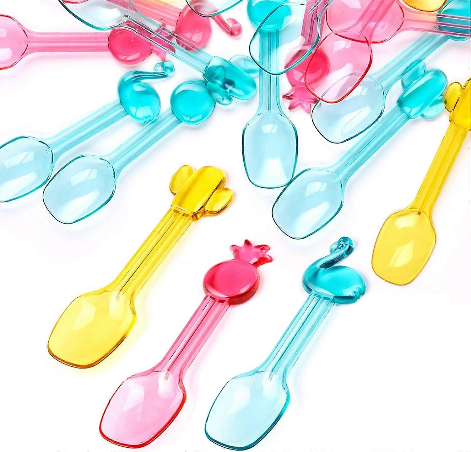 Plastic Mini Ice Cream Scoops – 9 pieces of reusable colorful small plastic ice cream scoops