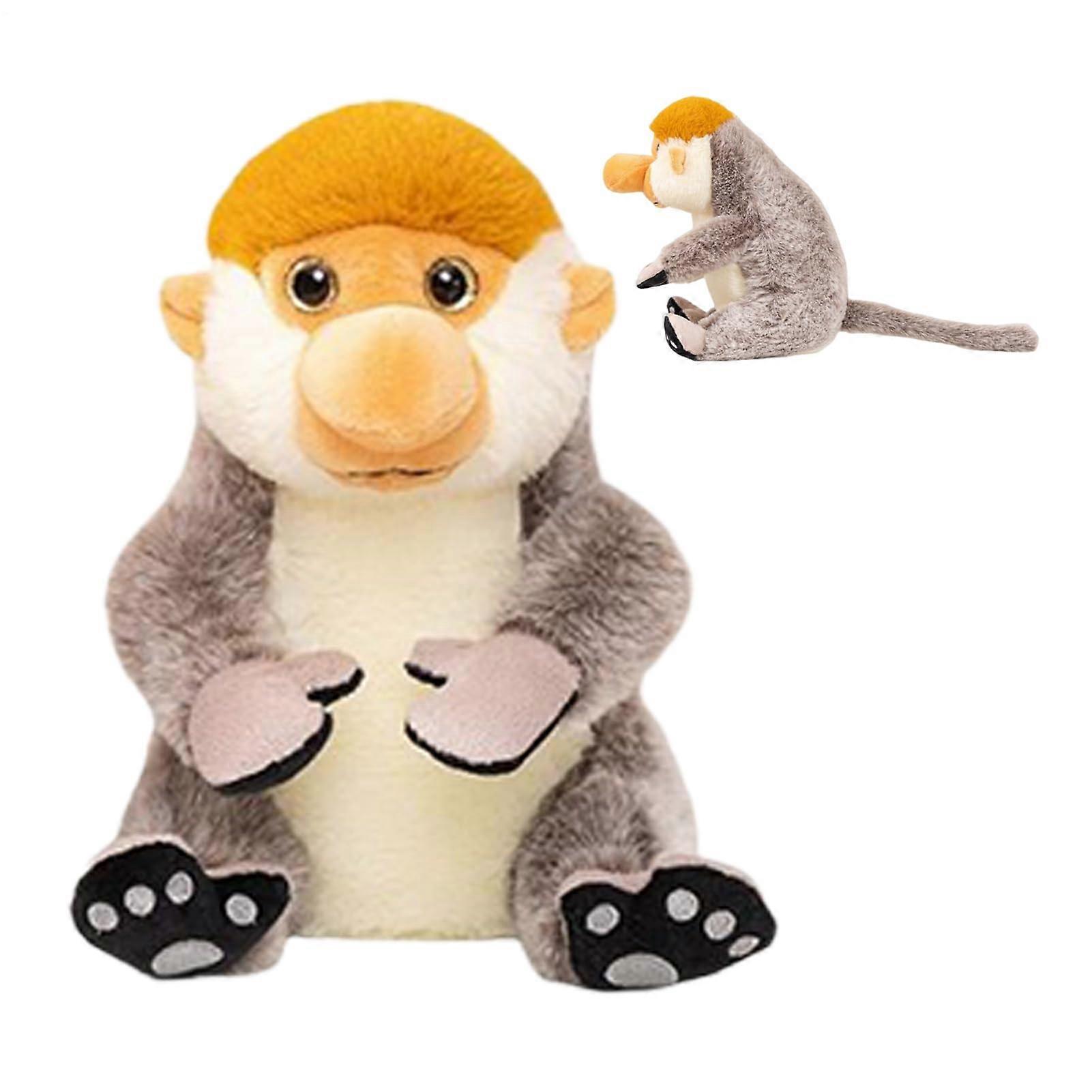 AFFE Plush Fabric Stuffed Monkey Plush Dolls Long Nose Monkey Stuffed Animal Long Nose Realistic Soft Dolls