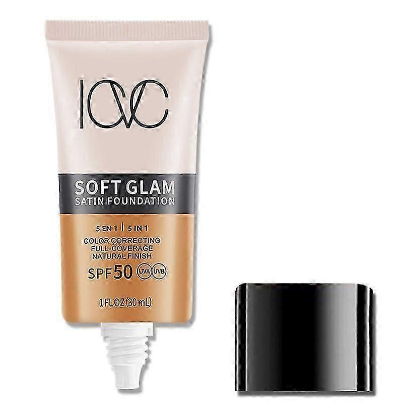 Soft Glam Foundation, Medium Coverage, Long-Lasting & Buildable Foundation For A Smooth, Satin Finish, Full Coverage with SPF 50 UVA/UVB Protection