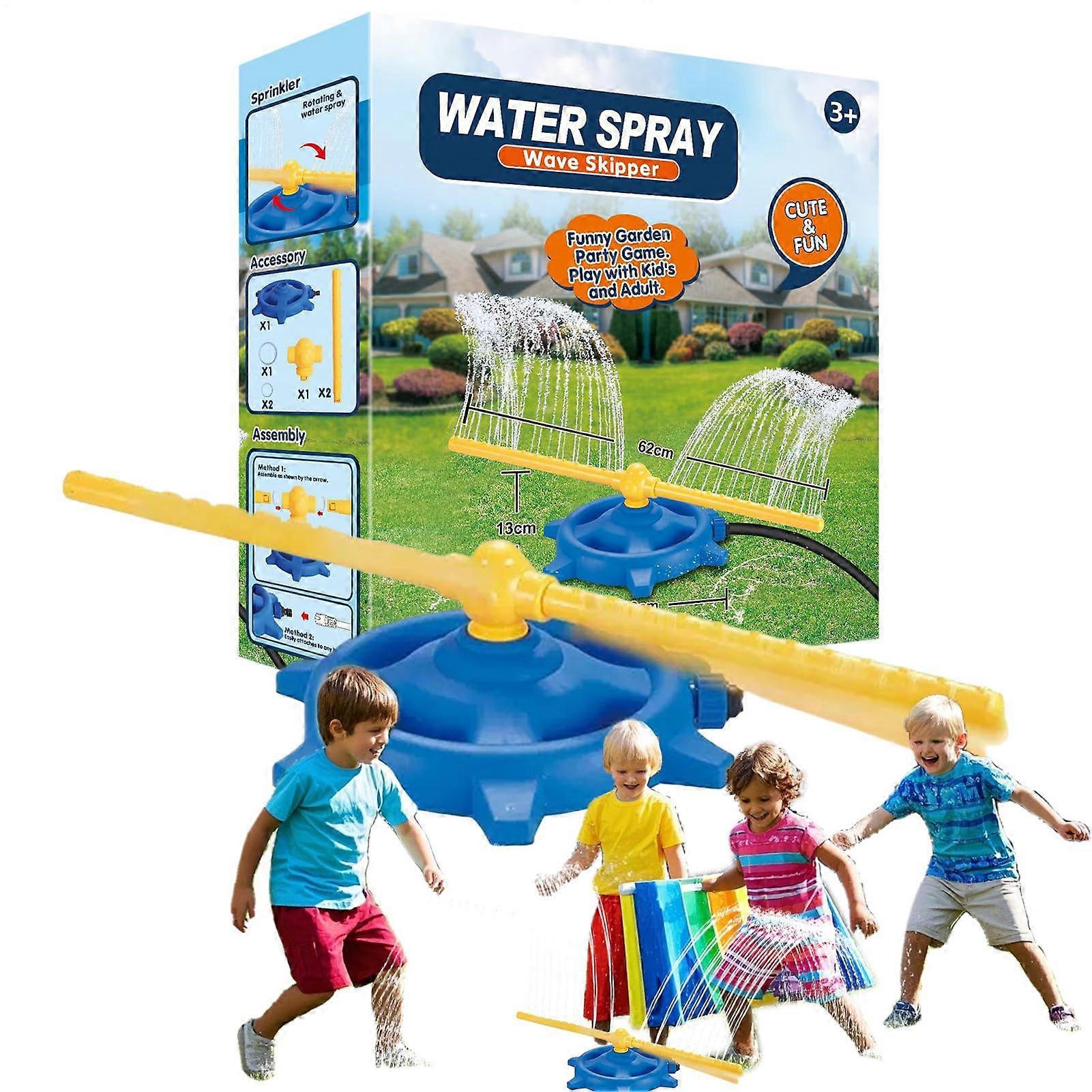 Children's water sprinkler, interactive backyard play, 360° rotatable, portable summer fun