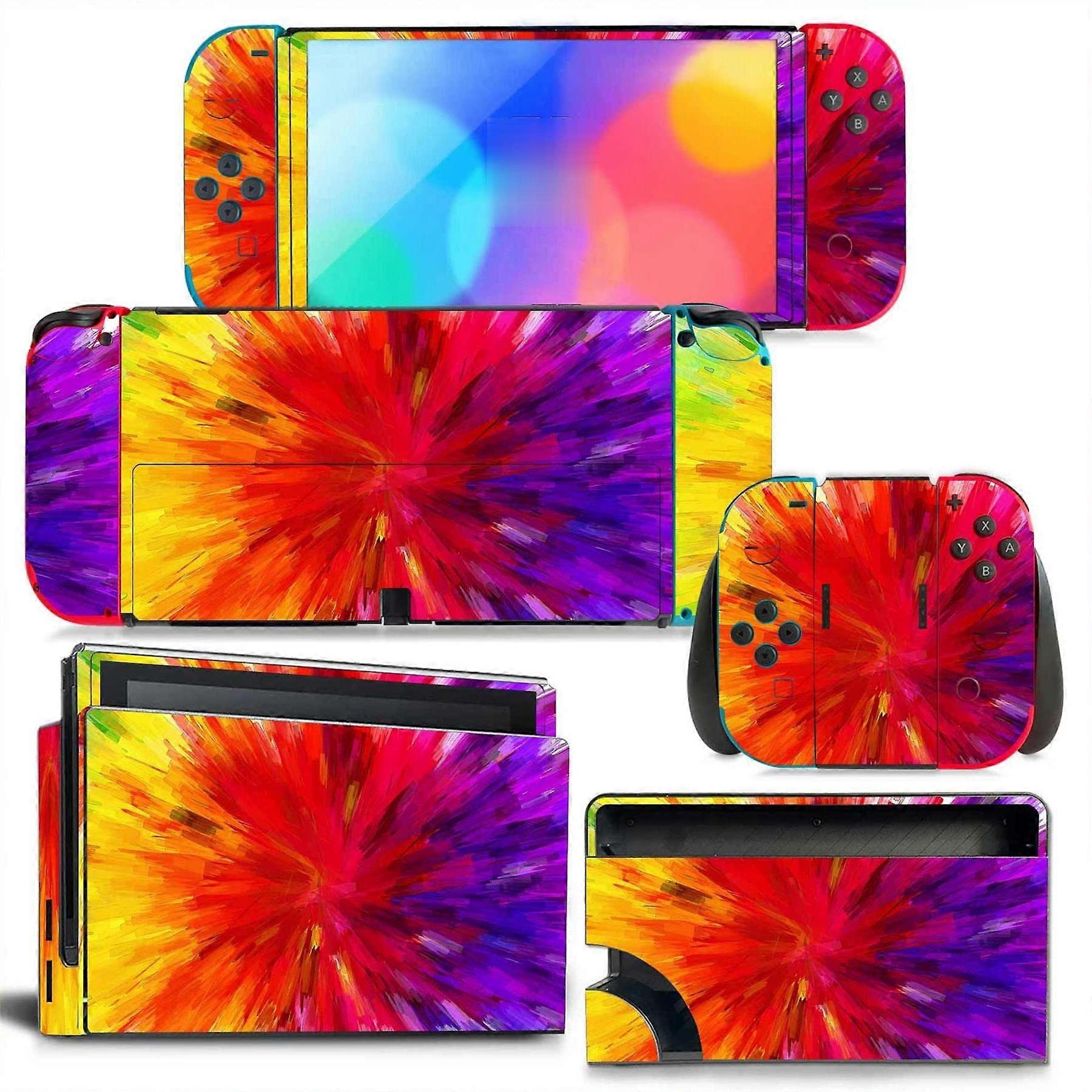 ملصق لتبديل OLED غطاء ملصق الجلد لوحدة التحكم Skin Dock Joy Con Wrap جلد التفاف كامل ل NS OLED Vinyl 23680 ملصق القبضة