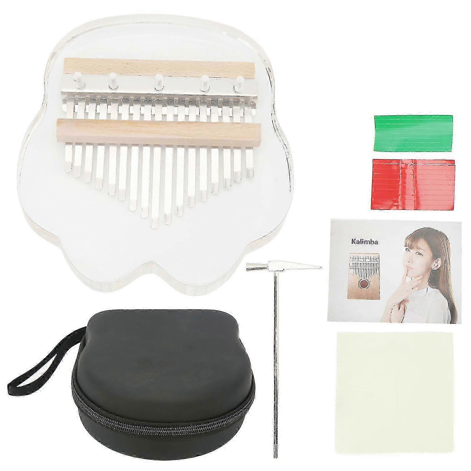 2024 17 Key Kalimba Thumb Piano Crystal Transparent Mini Portable Musical Instrument Toy