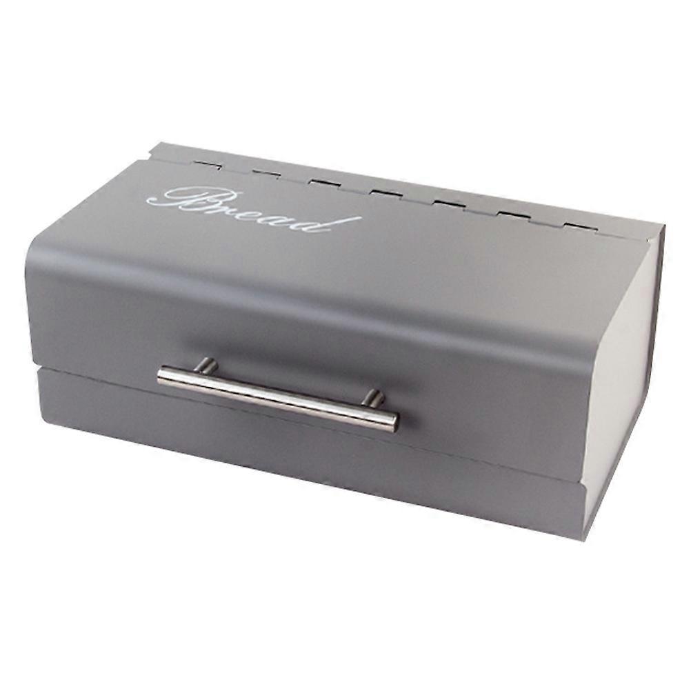 Galvanized Iron Bread Box for Kitchen Storage Use Dustproof and Grey 1 Pc