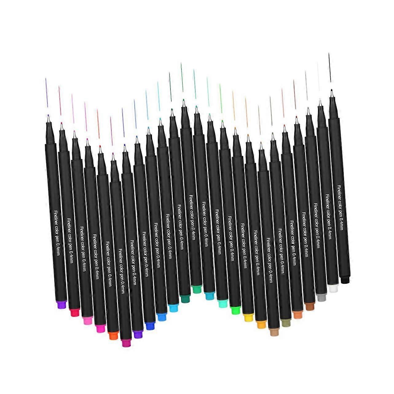 24-Piece Set Of Fine Color Markers With Water-Based Ink And Colored Pencils For Kids, Artists, And Creative Projects