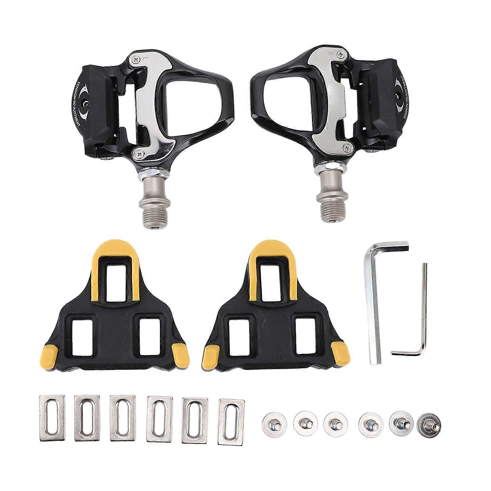 Pair of Road Cycling Pedal Aluminum Alloy Self Lubricating Bearing Labor Saving Self Locking Pedals for SPD SystemYMQX)