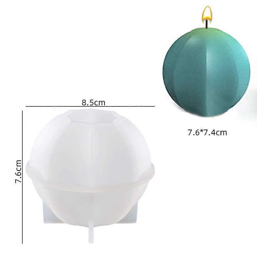 3D Ball Aromatherapy Candle Silicone Mold Plaster Soy Soap Wax Casting Mould DIY(#1)