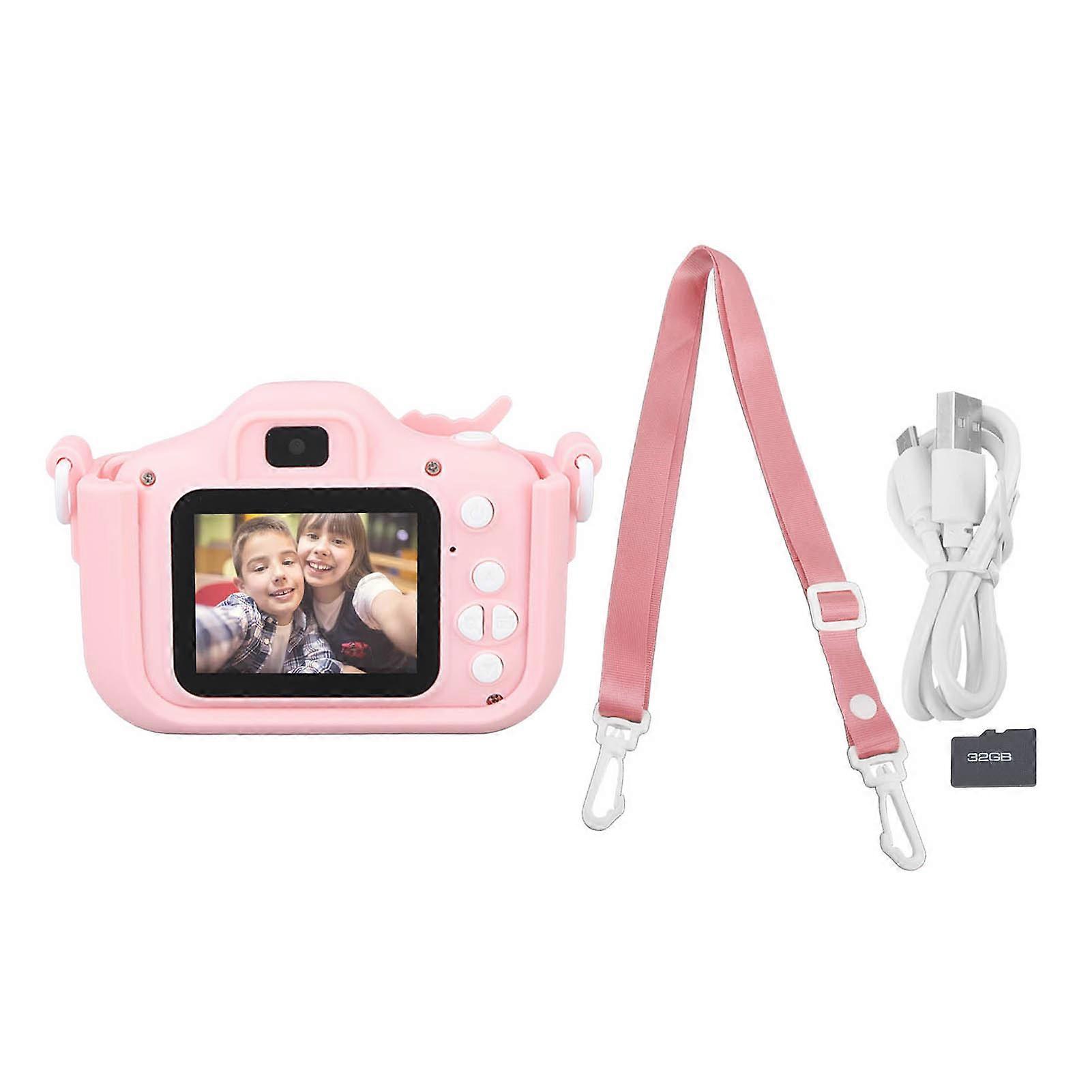 Kids Camera Dual Camera 2.0in IPS Screen 1080P Video Camera Toy with 32G Memory Card