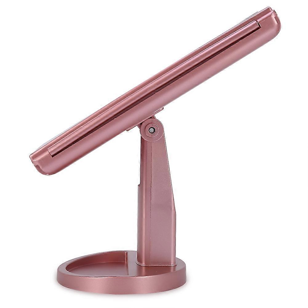 Tri  Fold 22 LED Lights 2X 3X Magnification Touch Screen Desktop Makeup Mirror (Rose Gold)