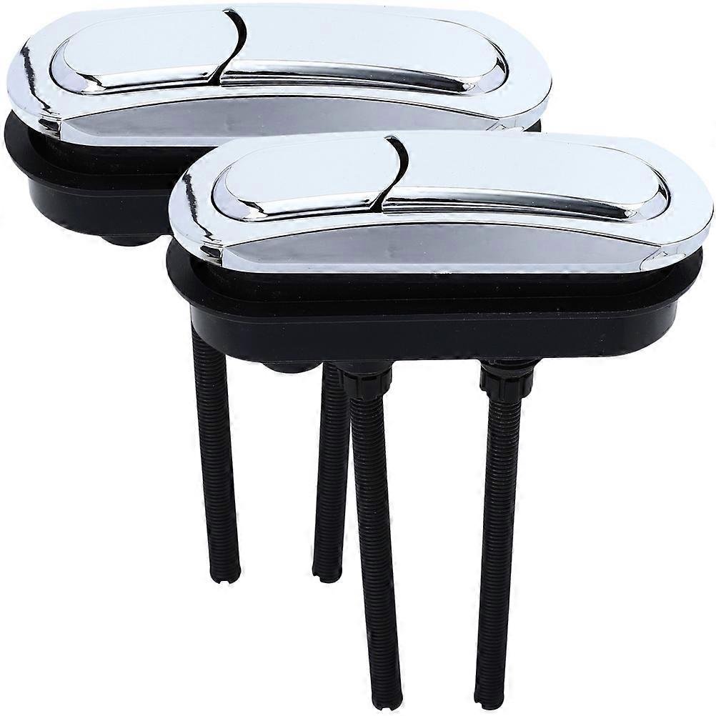 WC-Spülknopf Dual-Flush-WC-Knopf Badezimmergebrauch Silber 15,3 x 11,5 cm Wassereinsparung 2 Stück