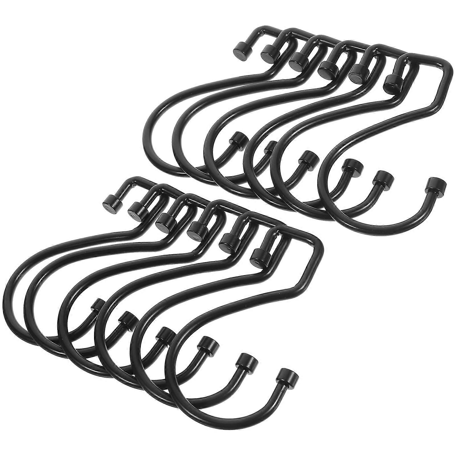 Bath Curtain Holdback Curtain Hook for Storage Use 12Pcs Black Iron Hooks