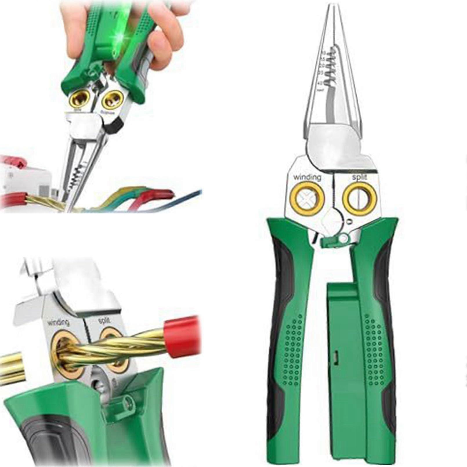 8 in 1 Wire Stripping Pliers with Voltage Tester, Multifunction Electric Tool