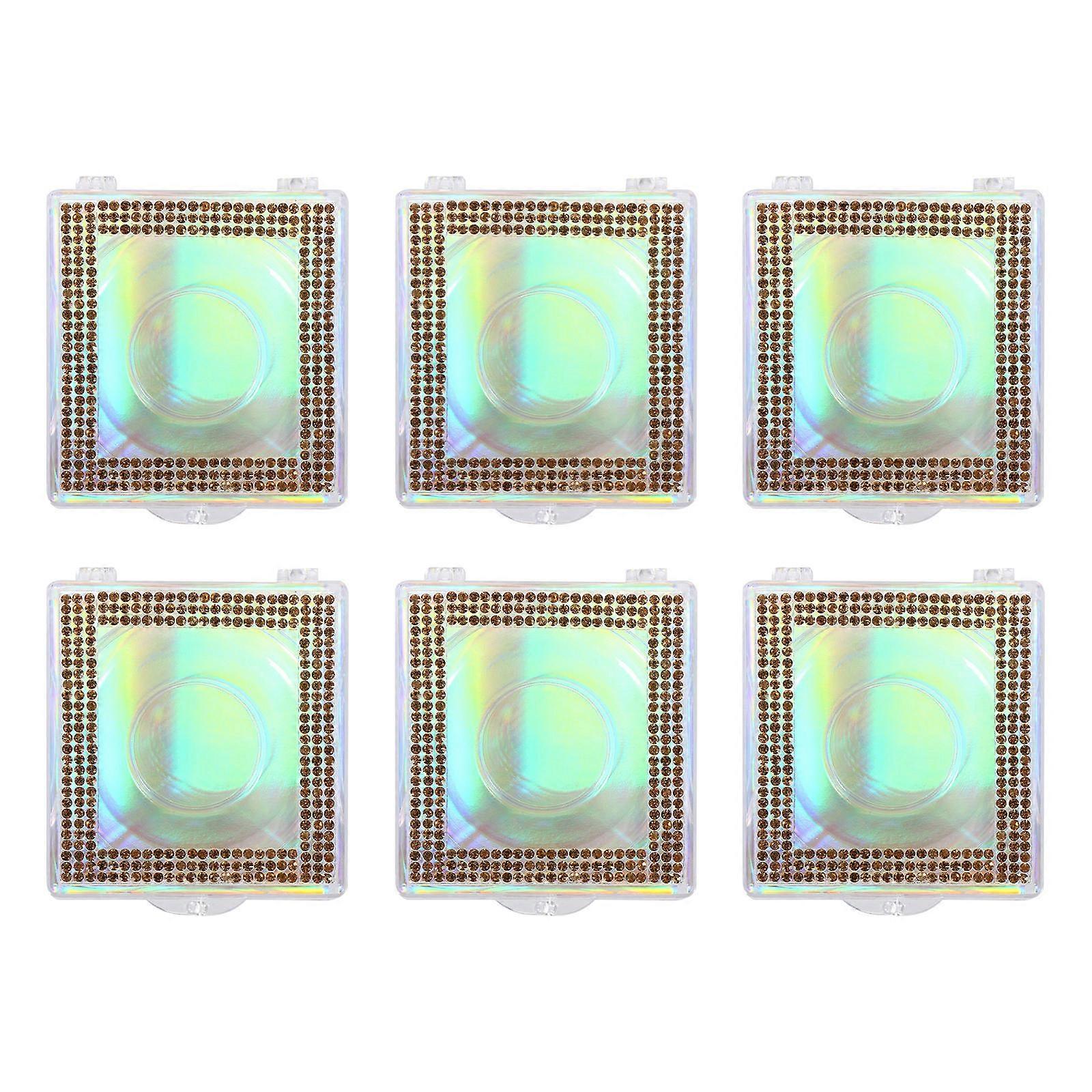 False Eyelash Packaging Boxes Glitter Square Eyelash Storage Dust Protection Shape Maintenance 6Pcs