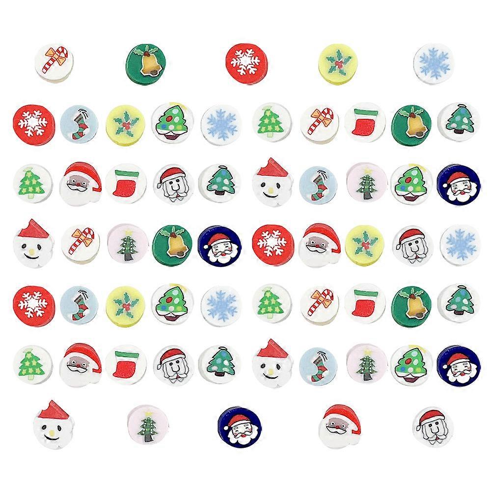 Clay Beads Charms Christmas Polymer Clay Beads Jewelry Making Accessory Assorted Color 1.00X1.00X0.80cm Diy Jewelry Making 150Pcs