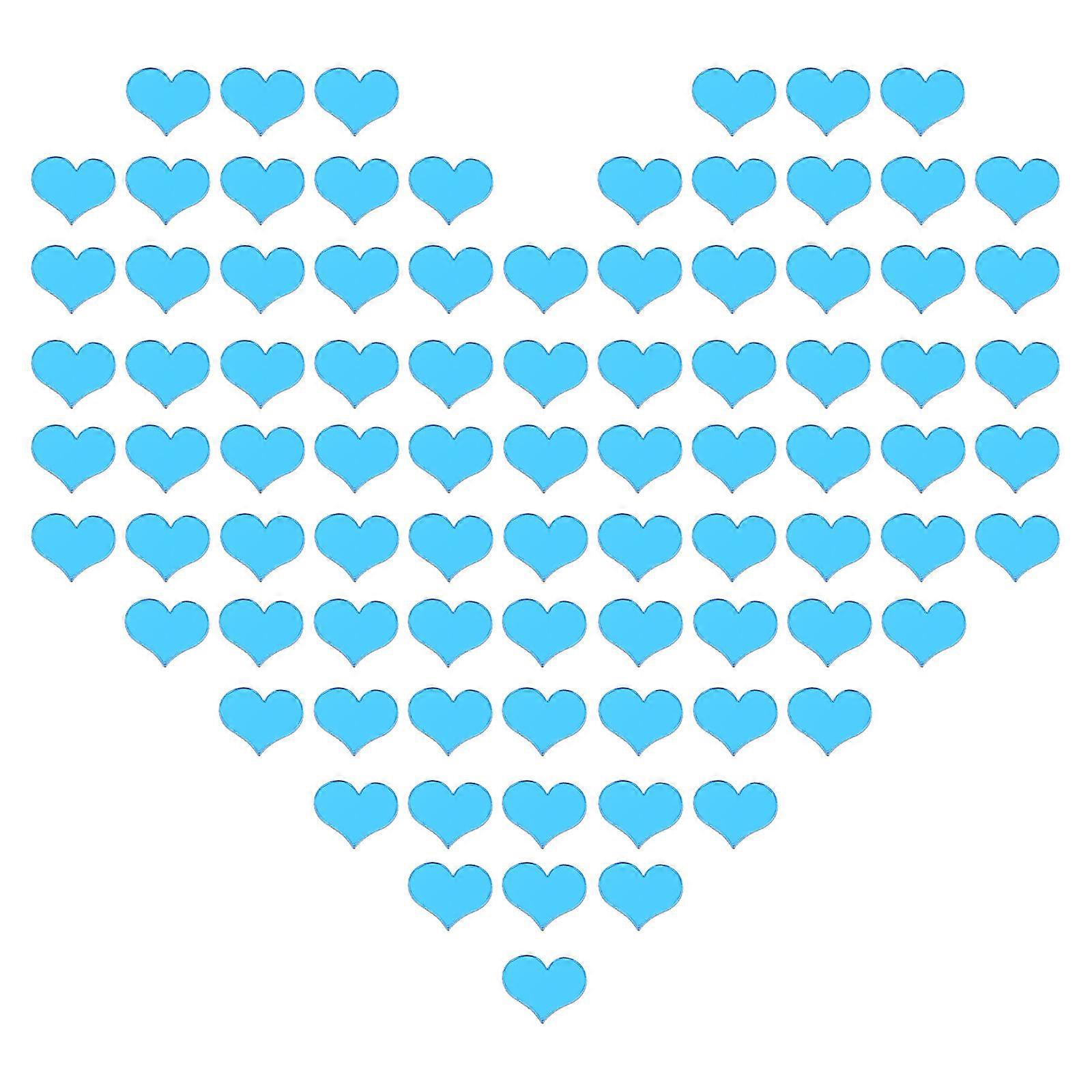 Blue Acrylic Mirror Wall Sticker for Home Decor 100pcs SelfAdhesive Waterproof