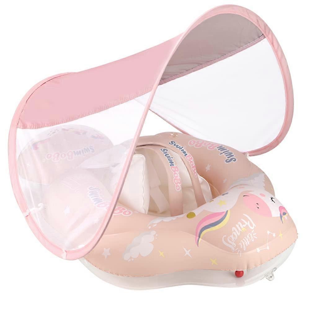 Inflatable Baby Swim Ring, Pool Float for 324 Months with Air Pump Canopy
