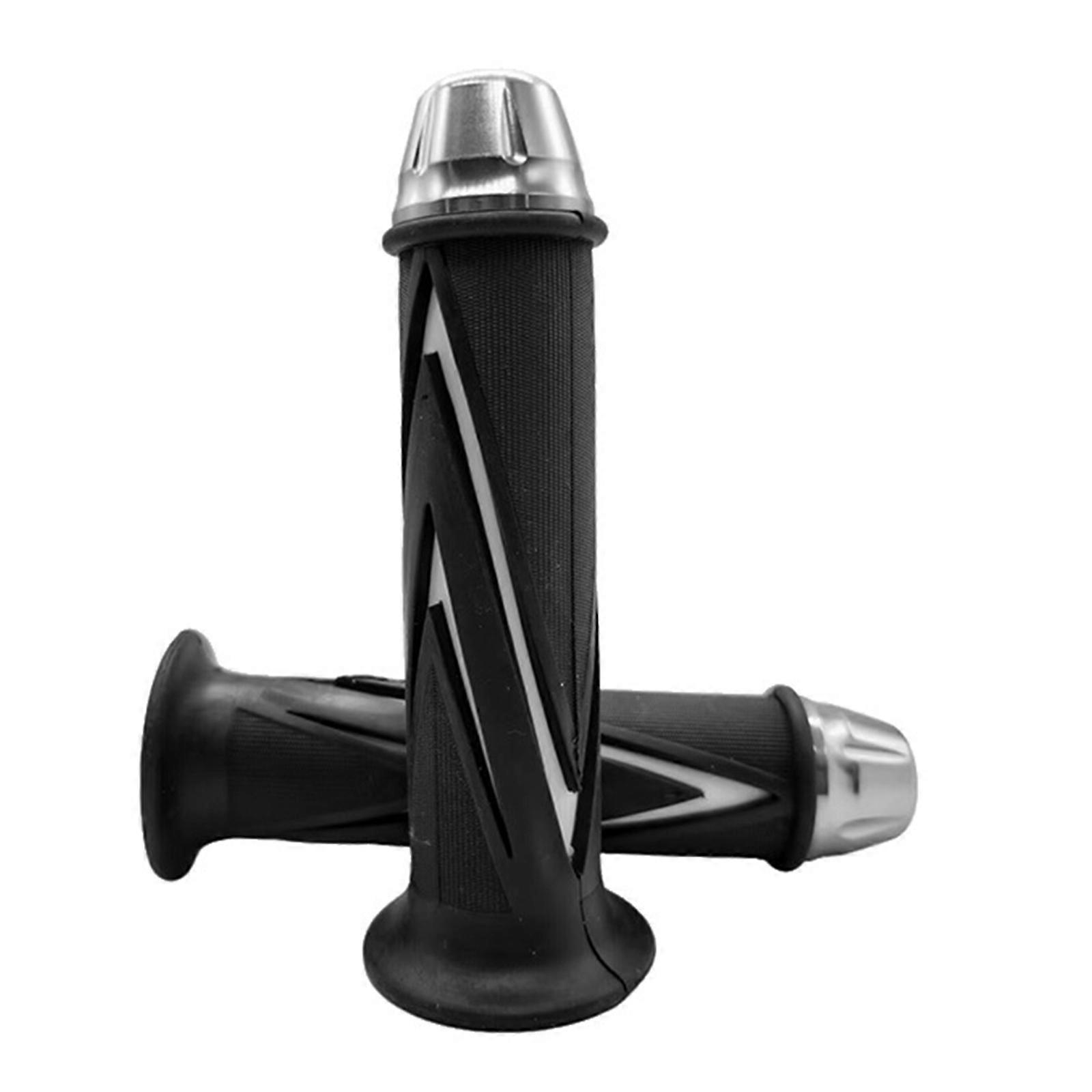 Comfortable Antislip Rubber Handlebar Grips Suitable for Motorcycle & ATVs Offroads Use Enhances Riding Experience 2pcs Silver
