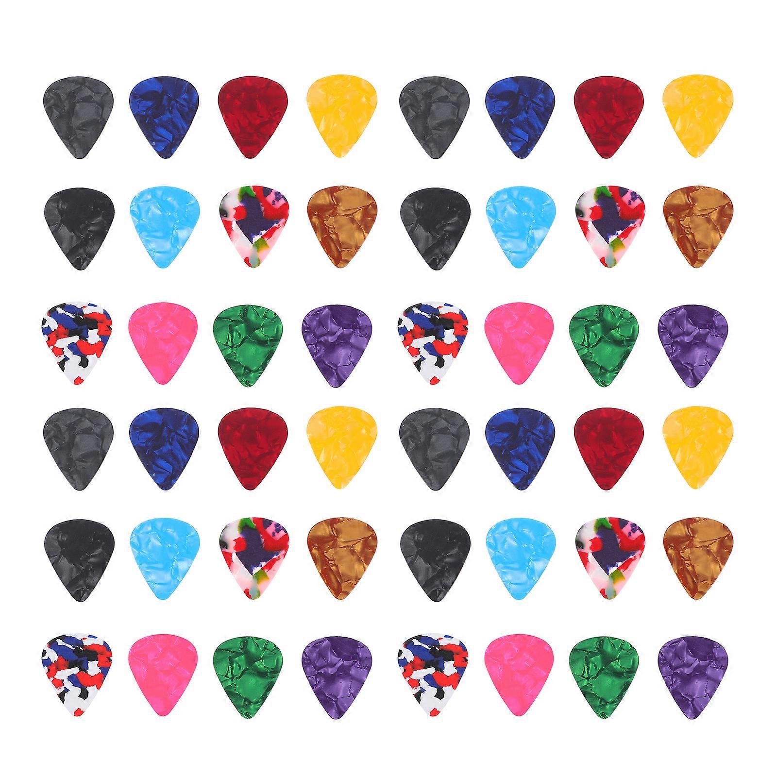 Soft Guitar Picks For Electric Acoustic Bass Protect Fingers Improve Sound Wide Design Assorted Color 100Pcs