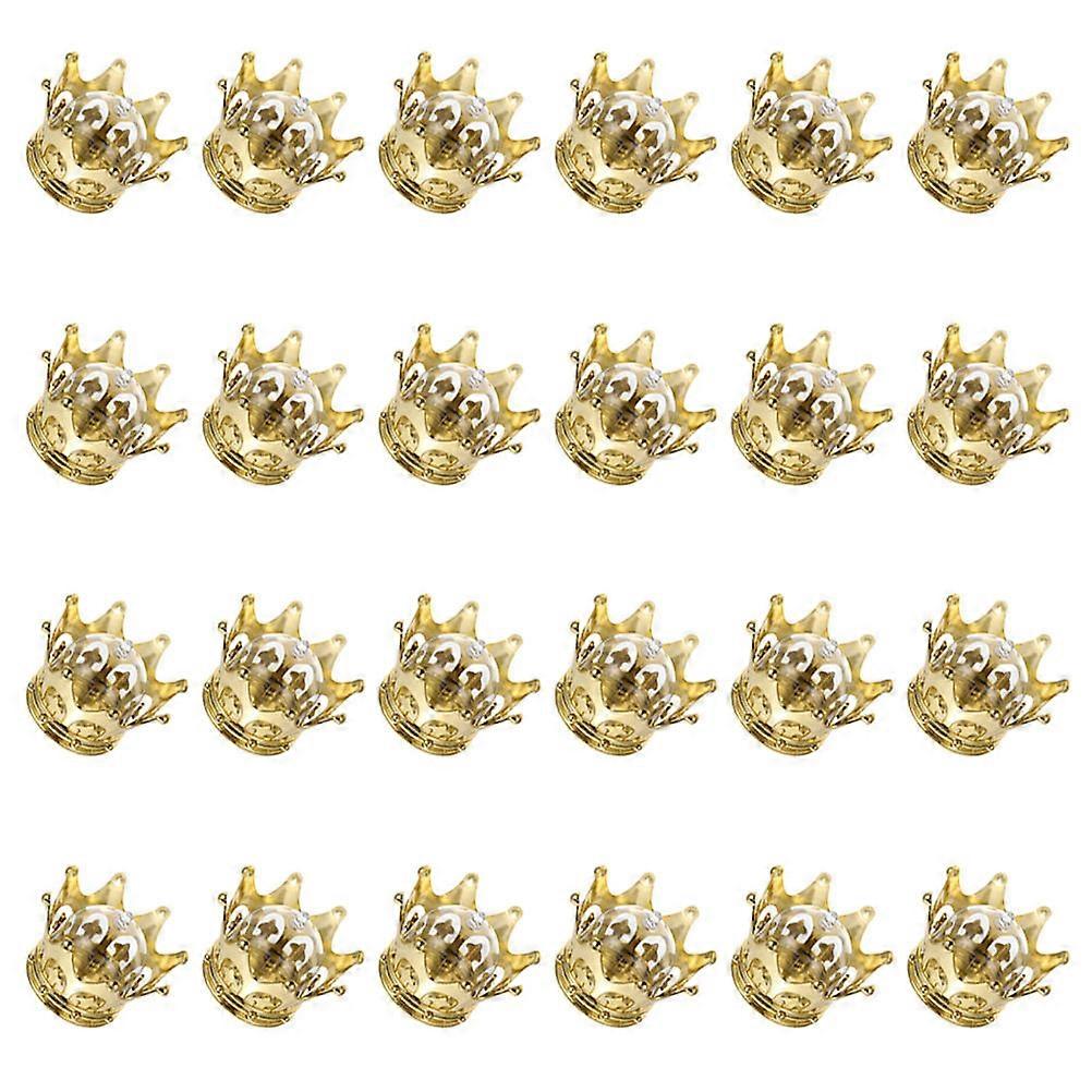 Delicate Crown Shaped Wedding Boxes for Storage Use Golden 24pcs