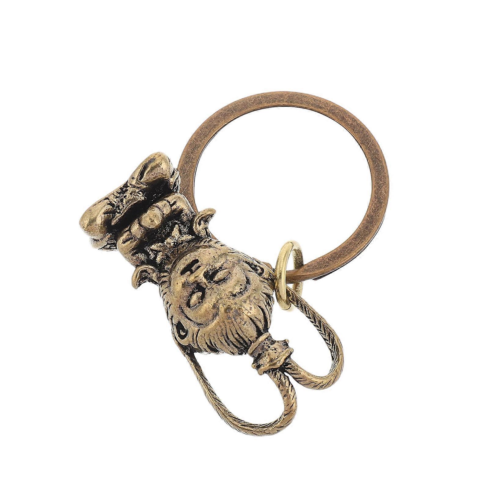 Monkey Keychain Crafted from Sturdy Brass for Decor Dark Brown Multifunctional and Durable 2.5 Inch