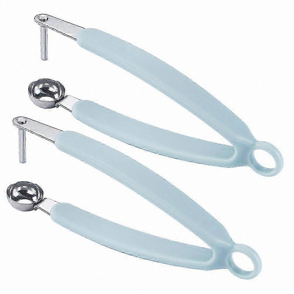 2-Pack Stainless Steel Fruit Corer with Cherry Pitter and Dates Remover, Creative Kitchen Tool for Easy Dessert Prep (Blue)
