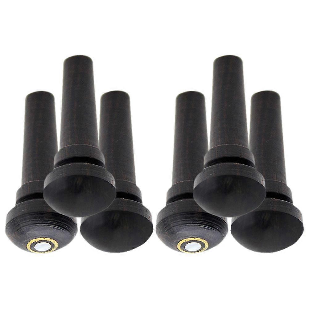Ebony Violin Tailpiece Kit 6pcs for Violin with Chin Rest Dark Brown Crafted for Performance
