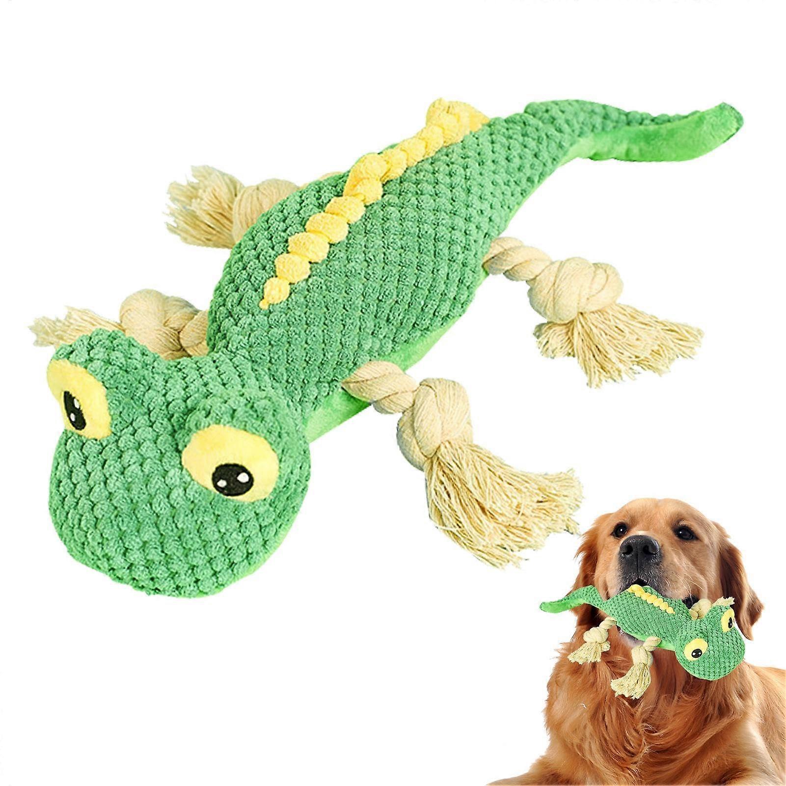 Dog Squeaky Toy, Plush Dog Toy, Pet Play Anti Bite Soft Robust Adorable Plush Squeaky Lizard Dog Toy Stuffed Animals Lizard Dog Toy