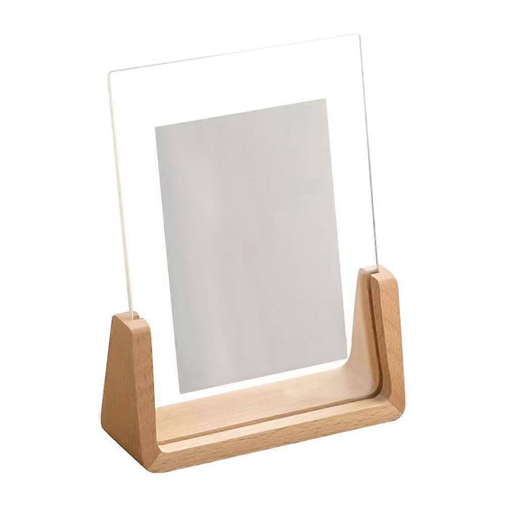 Walnut/Beech Photo Frame Acrylic U Shape Transparent Frame Desktop Wood Wedding Pictures Frame Office Decor A