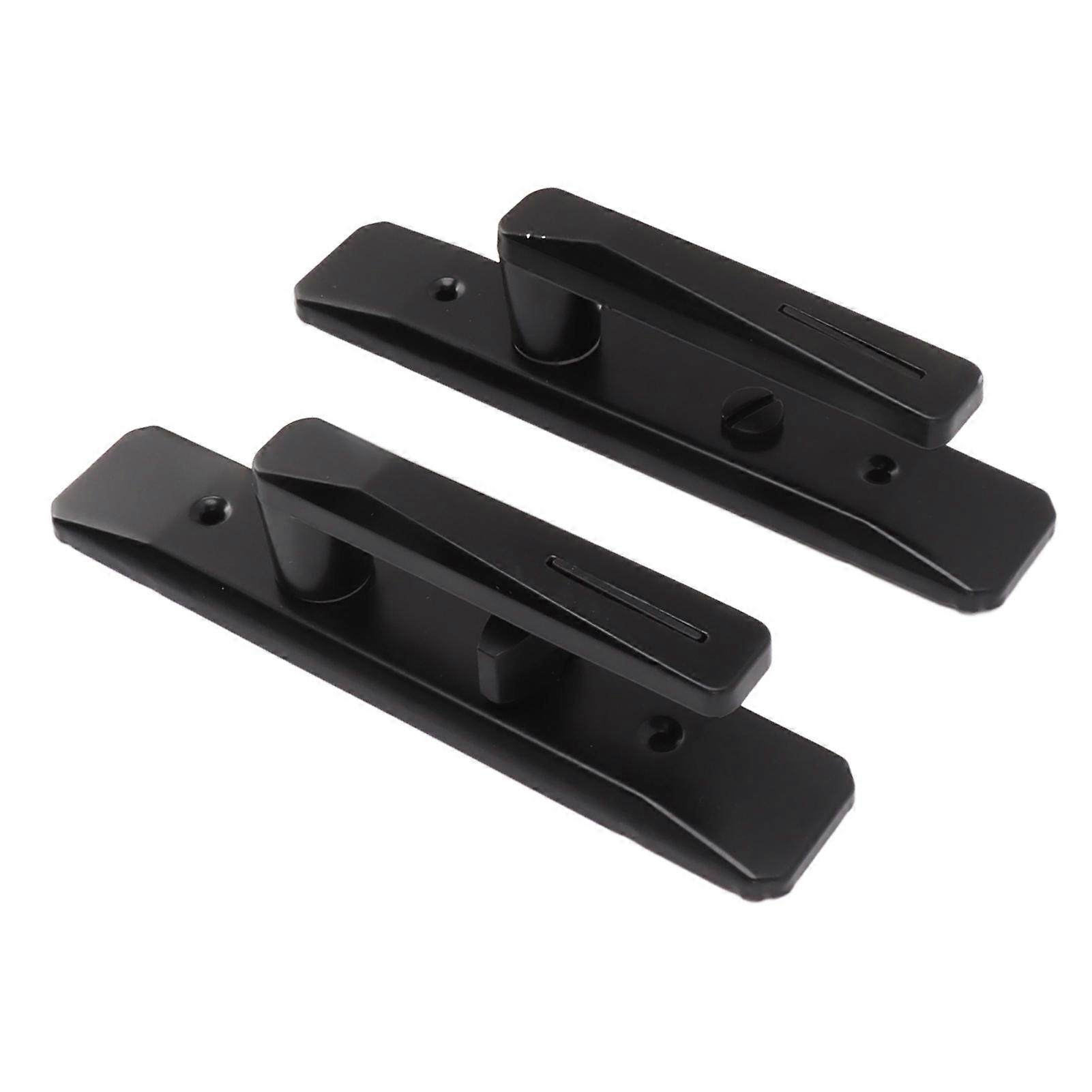 Black Rectangular Privacy Door Handle Lock 18x3.5x4.5cm Iron