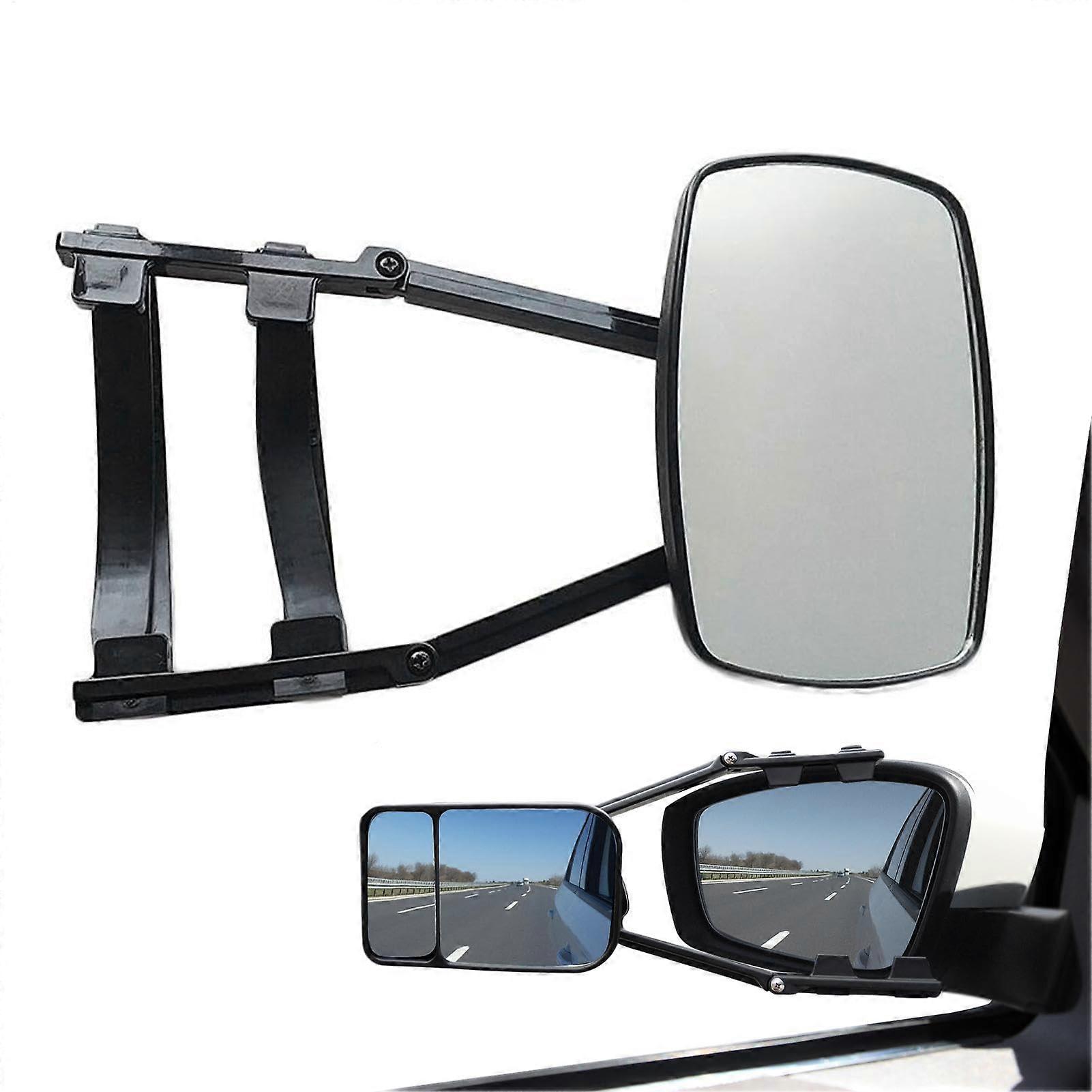 Drag mirror, drag mirror RV clipon rearview mirror, 360degree rotation, vibrationresistant towing accessories for safe driving.